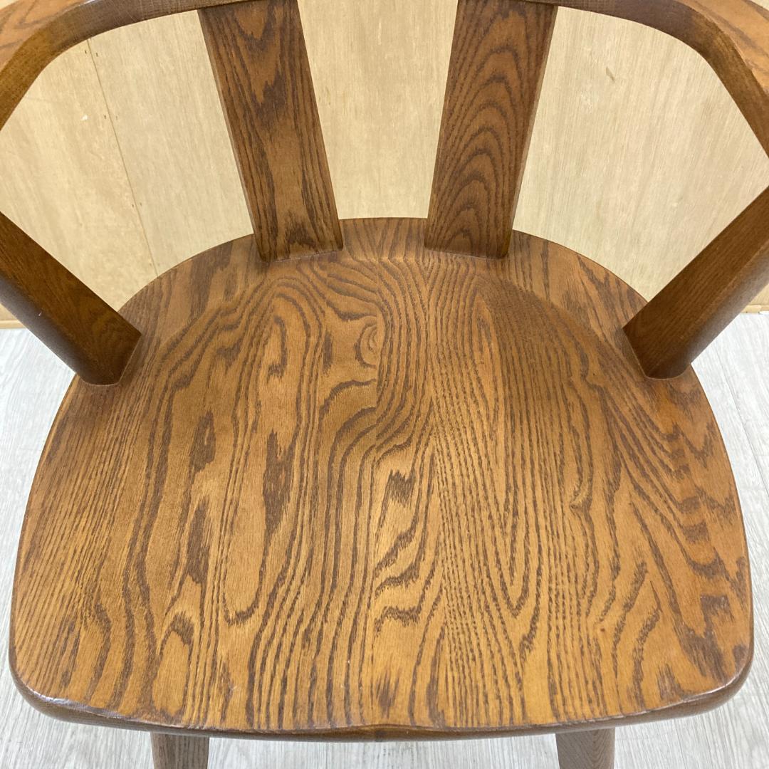 ナガノインテリア　回転式アームチェア　ダイニングチェア　椅子　天然木