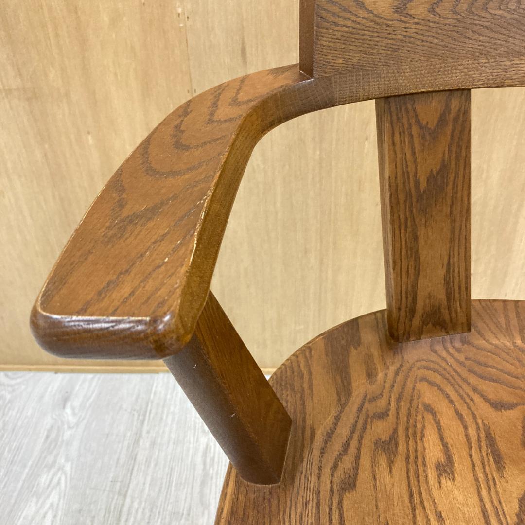 ナガノインテリア　回転式アームチェア　ダイニングチェア　椅子　天然木