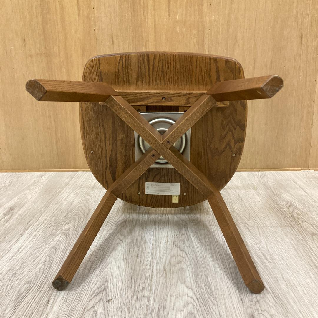 ナガノインテリア　回転式アームチェア　ダイニングチェア　椅子　天然木