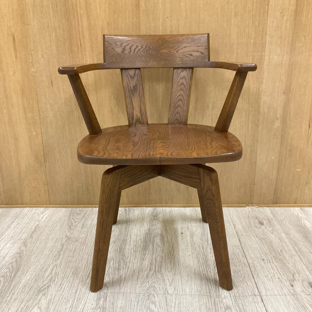 ナガノインテリア　回転式アームチェア　ダイニングチェア　椅子　天然木