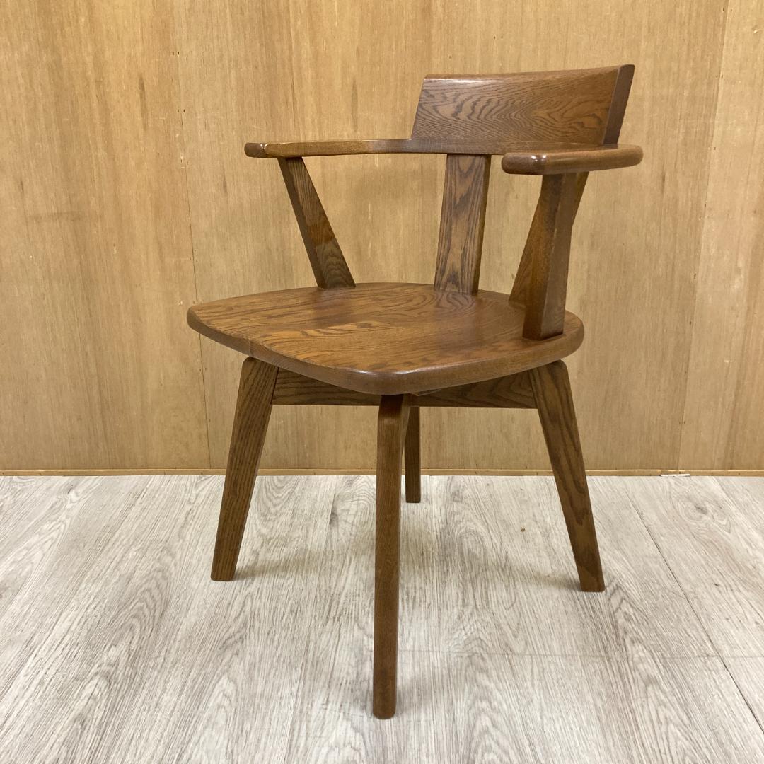 ナガノインテリア　回転式アームチェア　ダイニングチェア　椅子　天然木