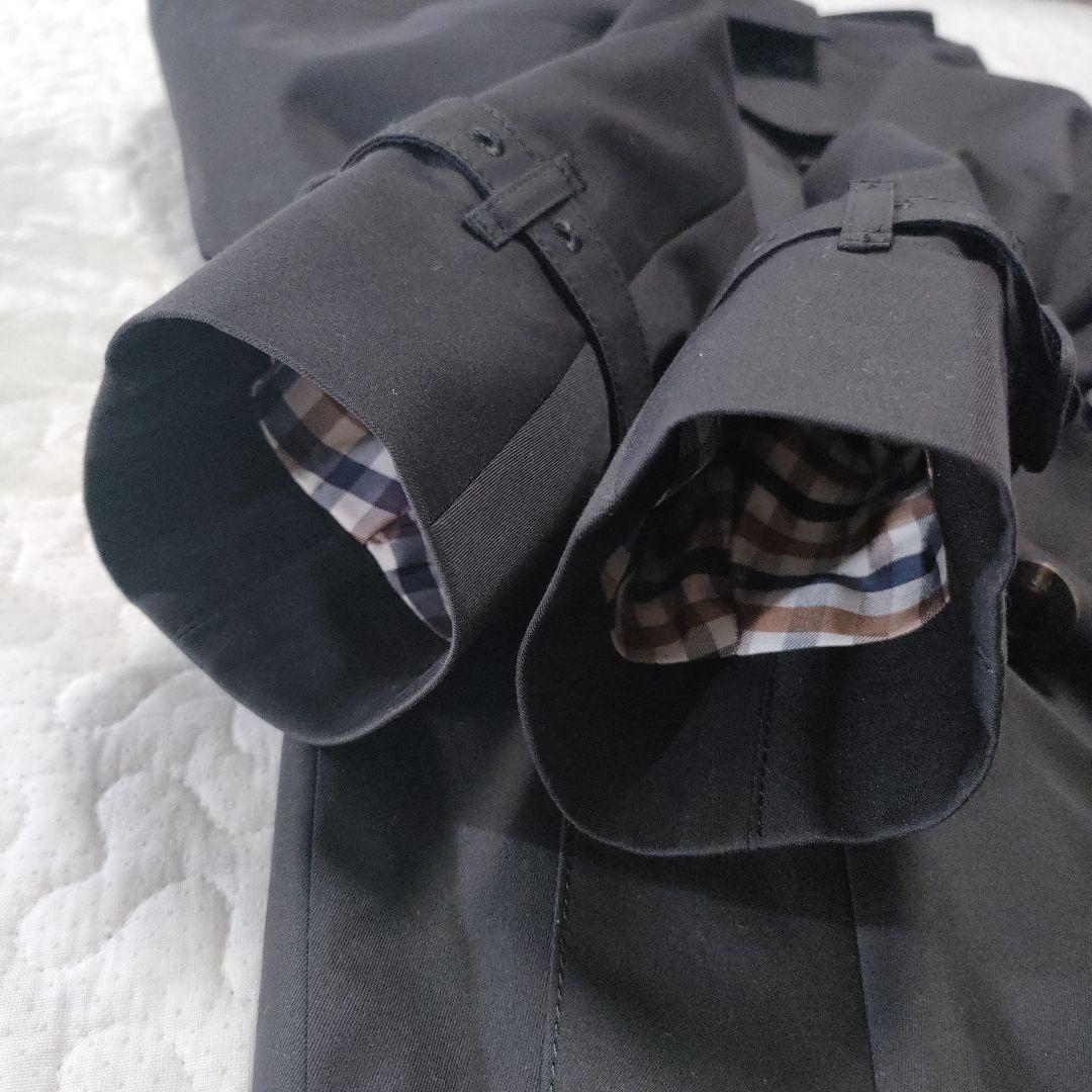 美品✨アクアスキュータム　ウールライナー付きトレンチコート　黒　サイズ4