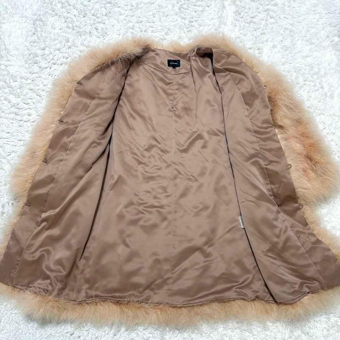【美品】ルシェルブルー ターキーファー フェザーコート 40 L