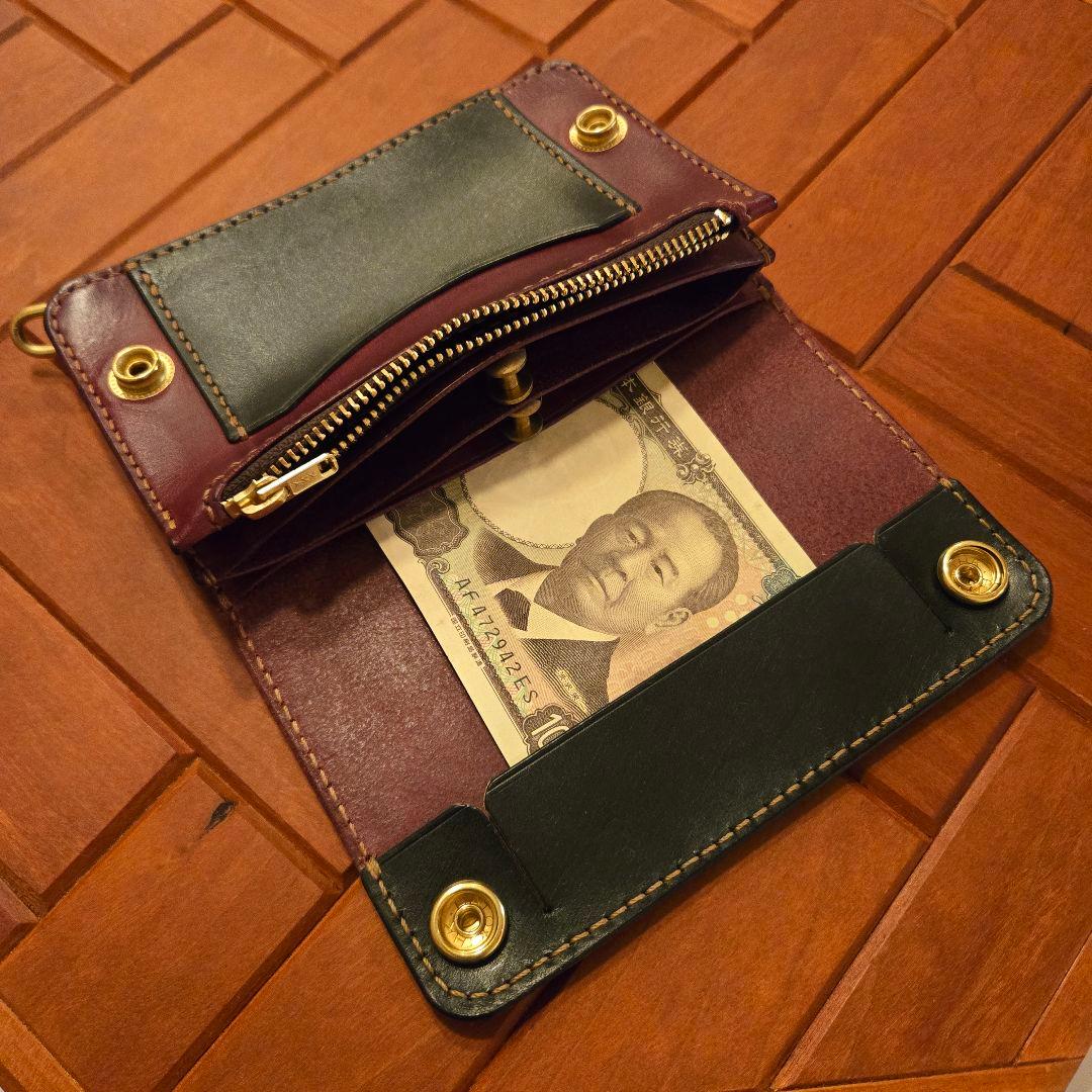 180 ミドル　トラッカーウォレット　イタリアンレザーTEXAS