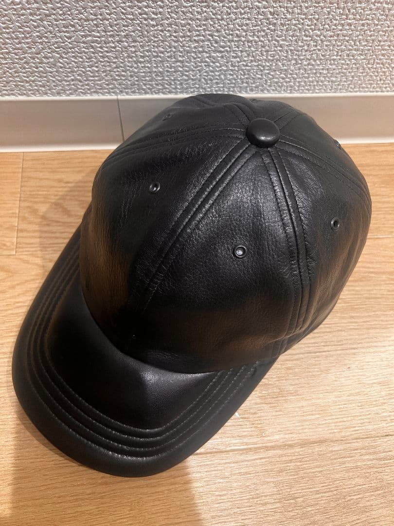 最終値下げ！COOTIE 6パネル レザーキャップ ブラック ラムレザー