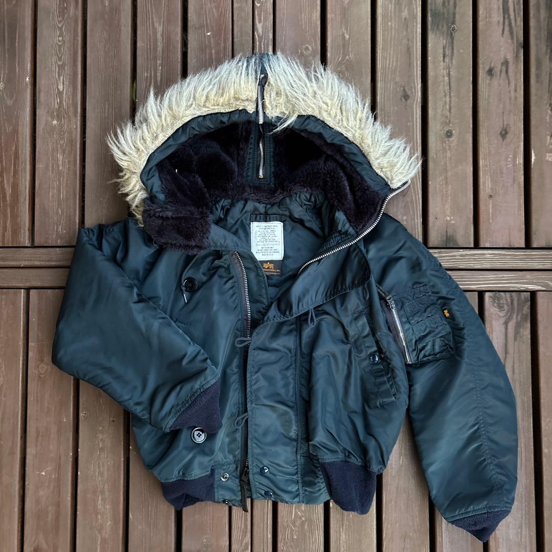 Alpha NAVY n2b n-2b ファー付きフード ミリタリー