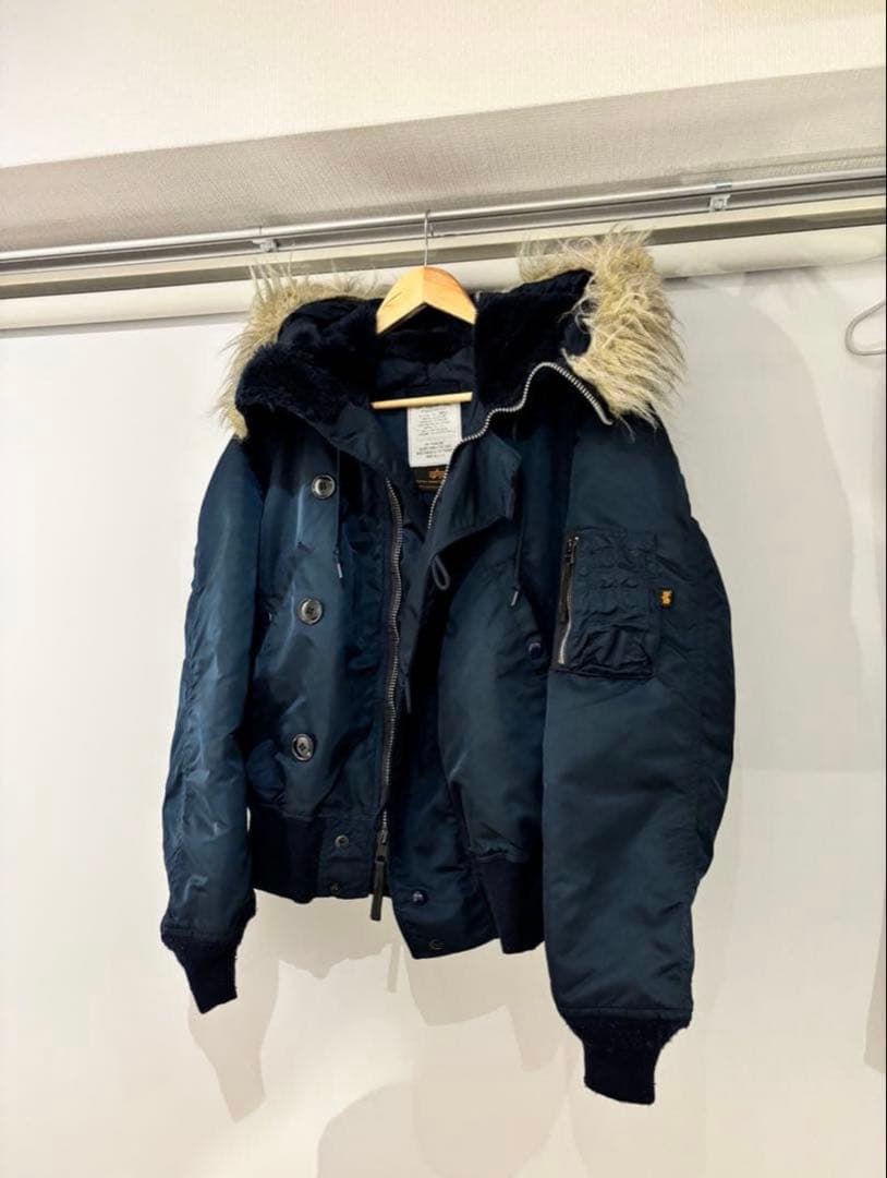 Alpha NAVY n2b n-2b ファー付きフード ミリタリー