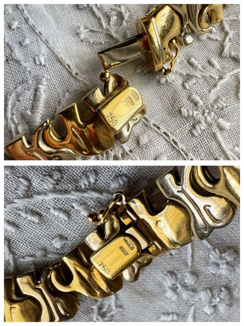 イタリア製 k18 エレファント ネックレス ヴィチェンツァItaly チェーン