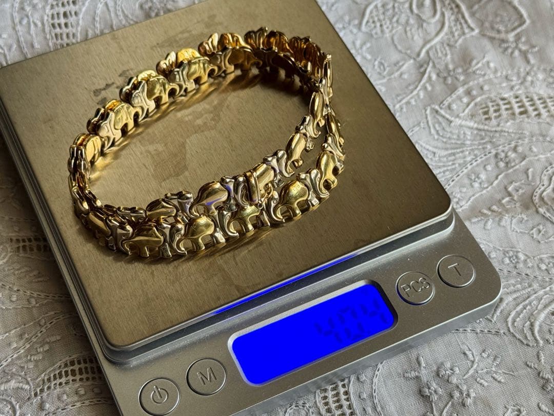 イタリア製 k18 エレファント ネックレス ヴィチェンツァItaly チェーン