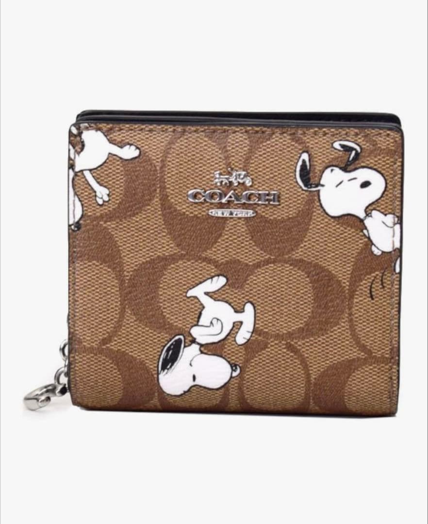 COACH スヌーピー 二つ折り財布 並行輸入品:アウトレット品