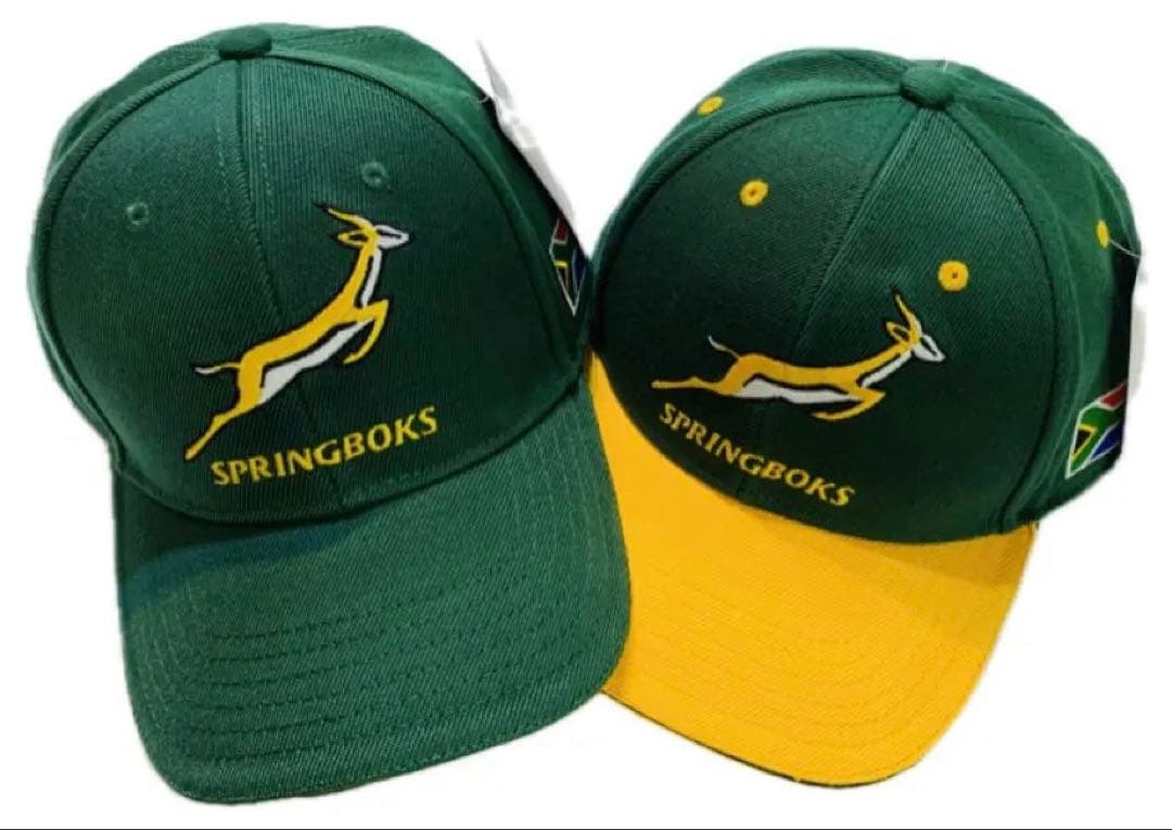 ラグビーSPRINGBOKS 南アフリカ代表　刺繍デザイン「 緑」「黄」　セット