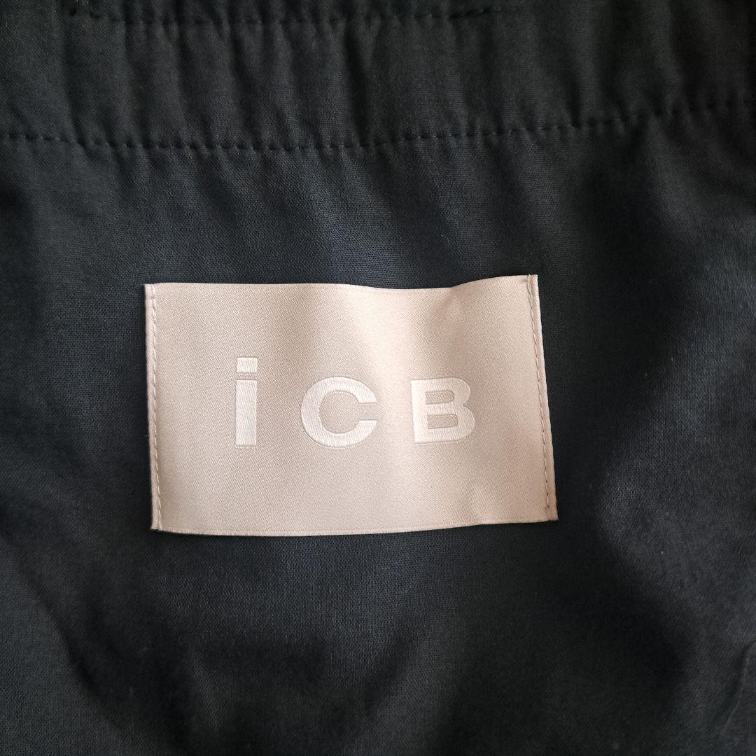 美品 アイシービー ロングツイードノーカラージャケット 黒 4サイズ XL