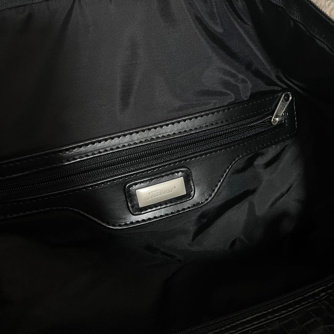 Titleist タイトリスト ボストンバッグ 編み込み 金具プレート ブラック