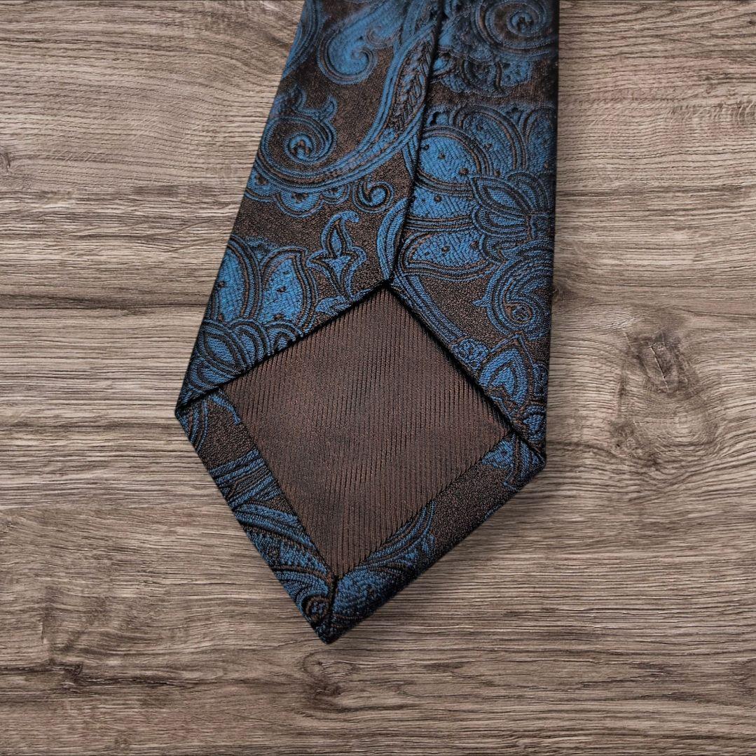 美品 Errico Formicola 高級シルク ネクタイ ペイズリー 伊製