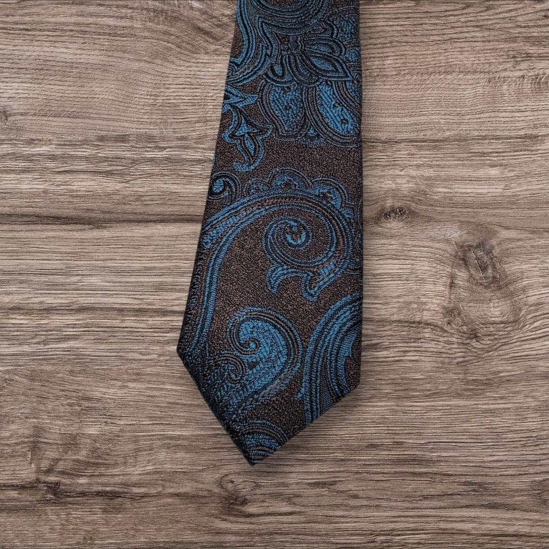 美品 Errico Formicola 高級シルク ネクタイ ペイズリー 伊製