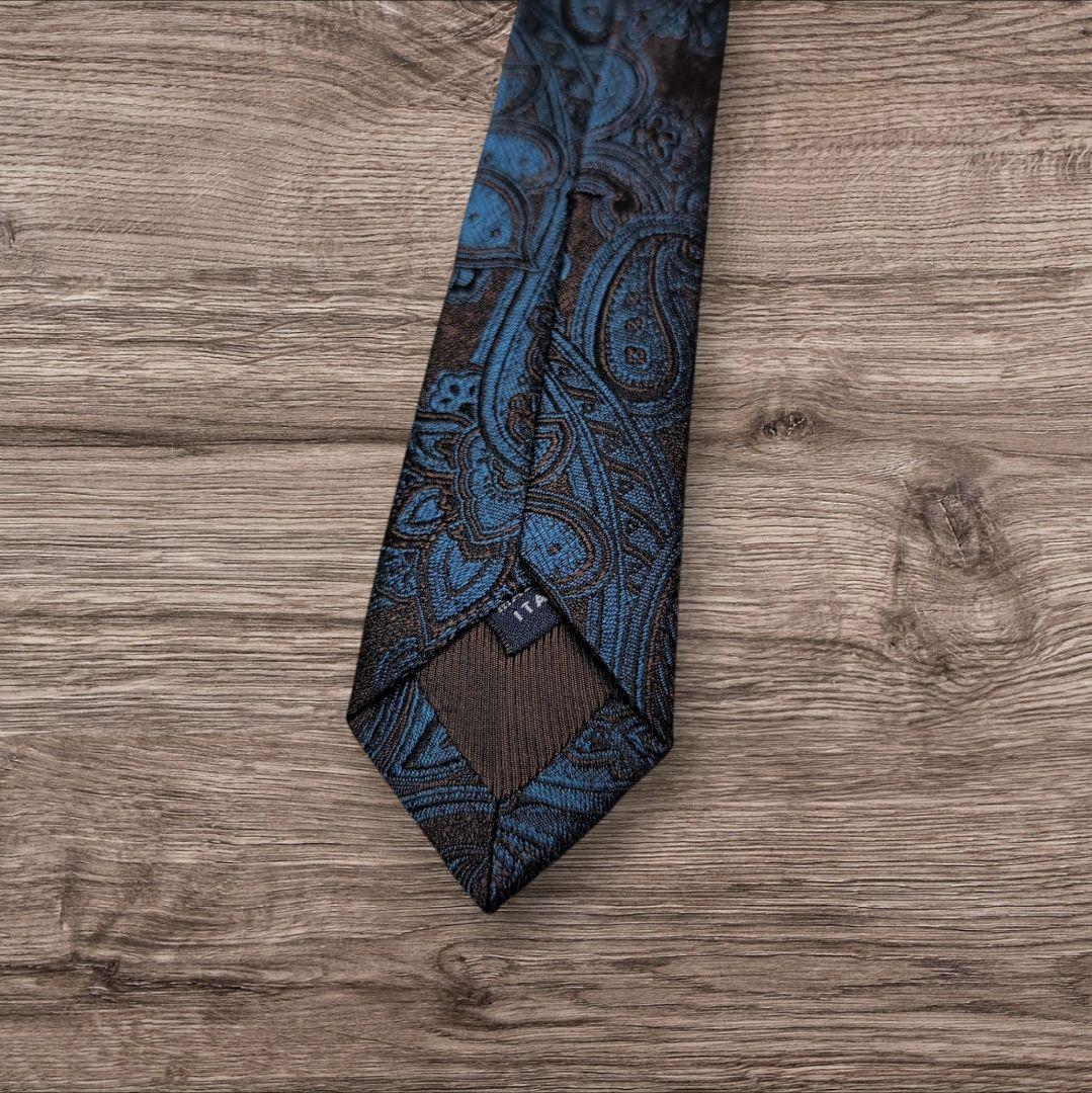 美品 Errico Formicola 高級シルク ネクタイ ペイズリー 伊製
