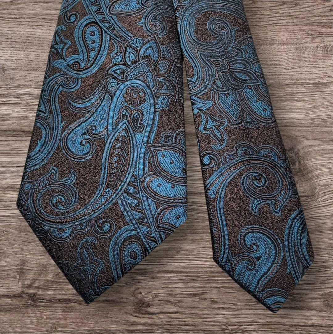 美品 Errico Formicola 高級シルク ネクタイ ペイズリー 伊製