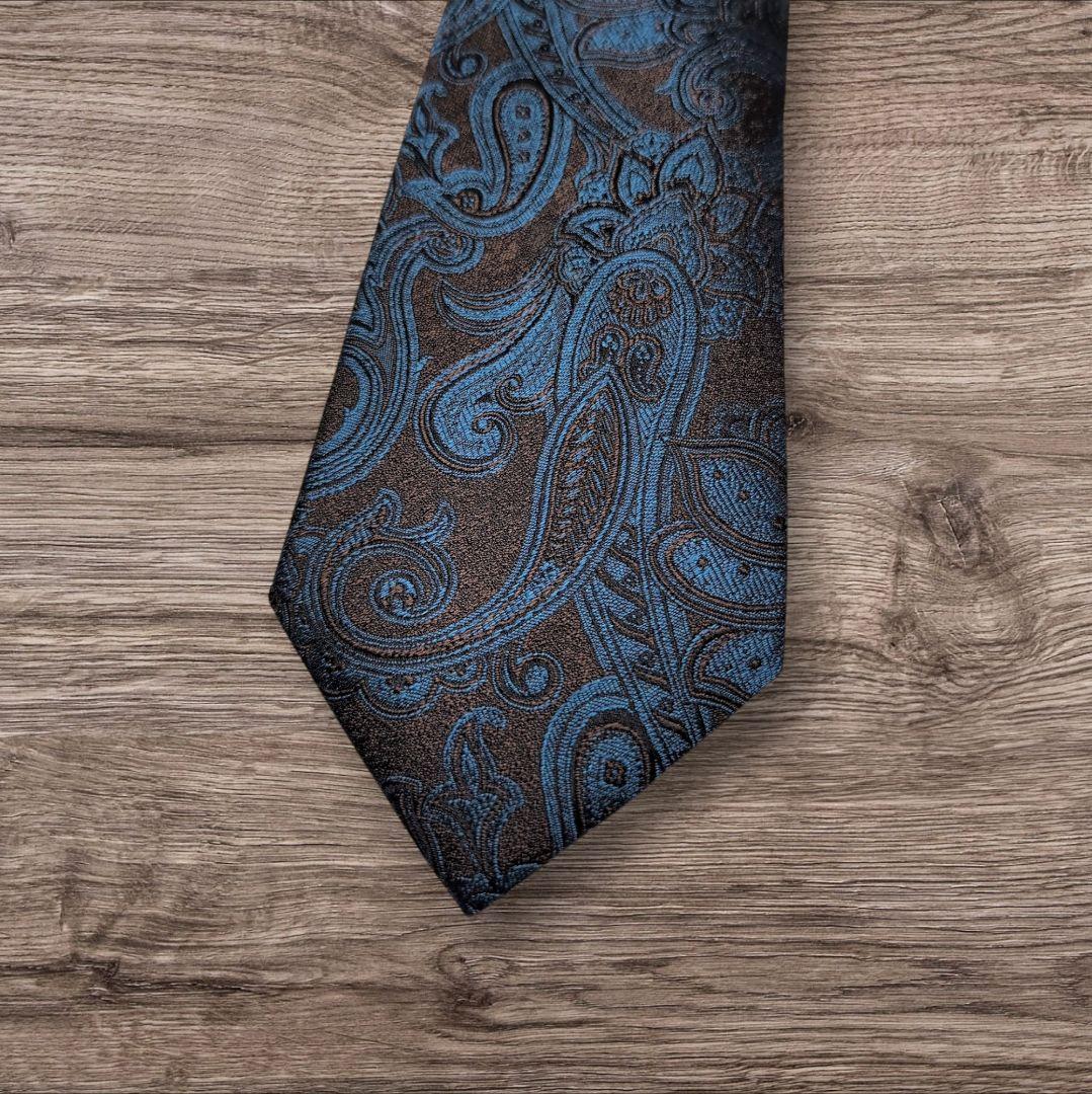 美品 Errico Formicola 高級シルク ネクタイ ペイズリー 伊製