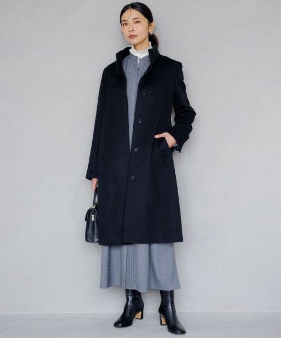 【23区】ウールカシミヤビーバー スタンドカラー コート