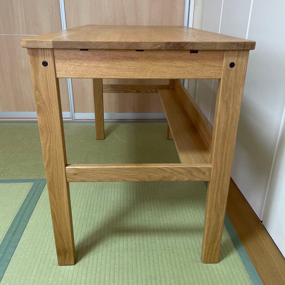 無印良品 オーク無垢材デスク（引出・足元棚付）