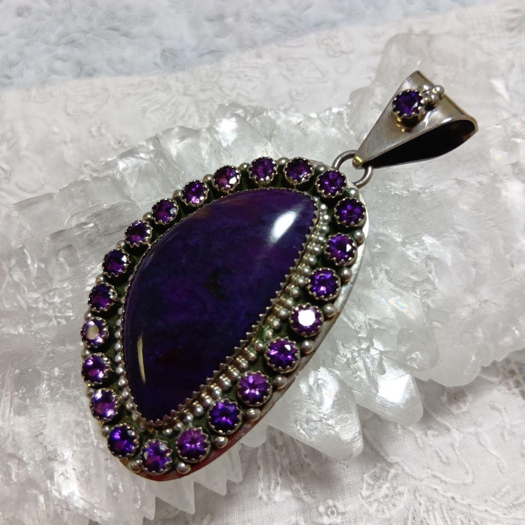 ナバホ族　L.BEGAY　スギライト＆アメジスト　ペンダントヘッド