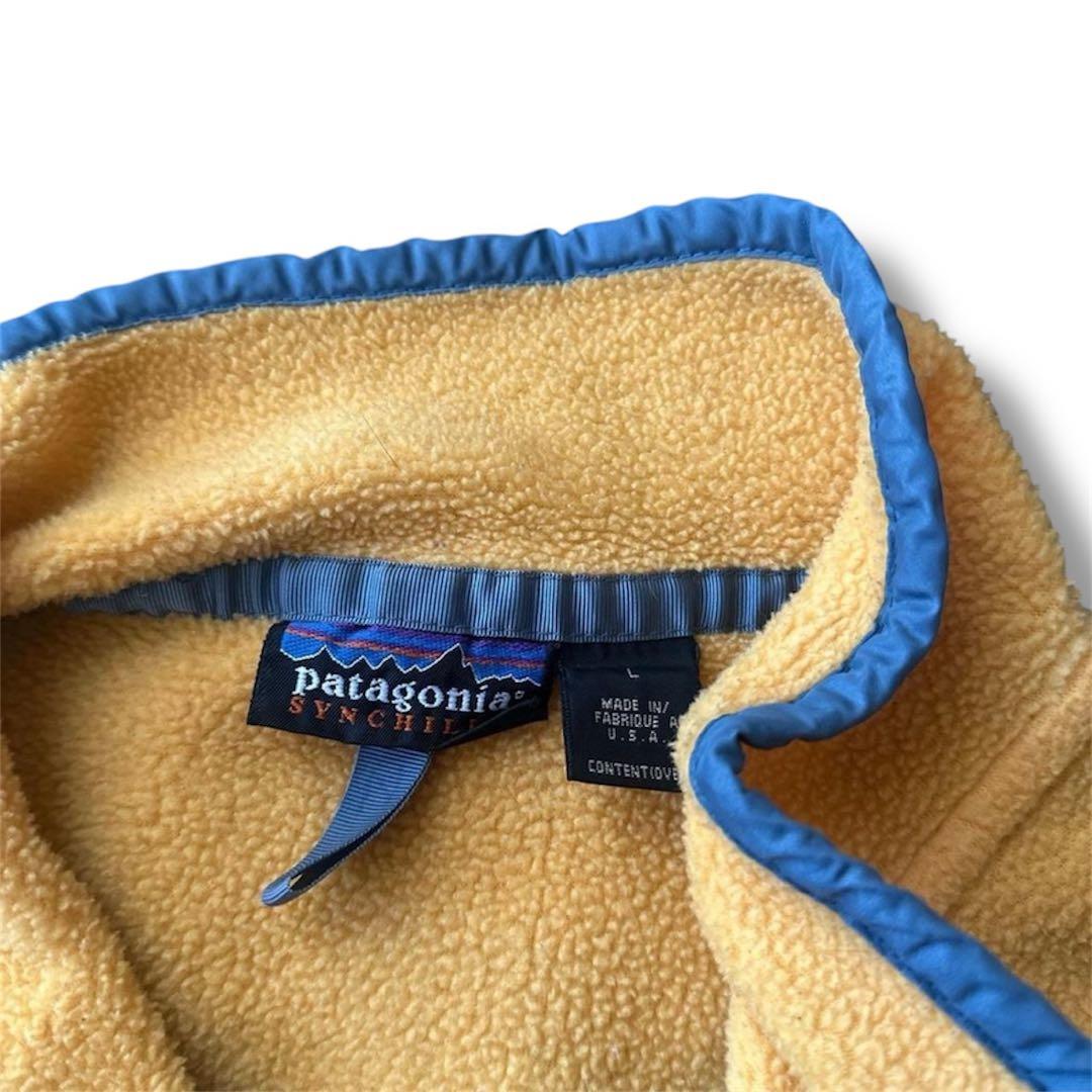 希少カラー 90s Patagonia パタゴニア イエロー スナップT