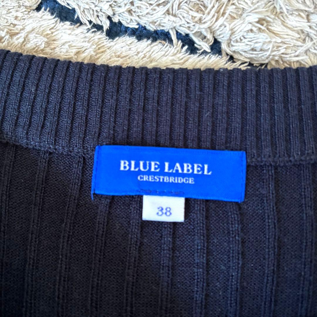 【美品✨】ブルーレーベルクレストブリッジ　切替　ドッキング　ワンピース　リボンM