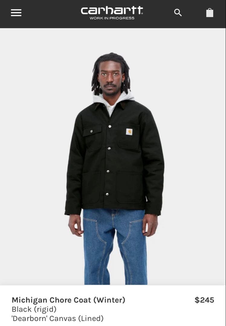 carhartt カーハートカバーオール ブラック