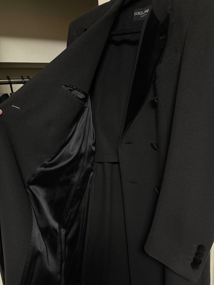 【美品】DOLCE & GABBANA ブラック チェスターコート
