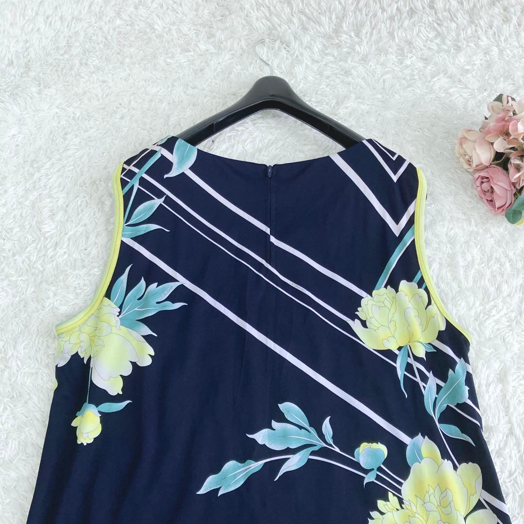 大きいサイズ✨近年 レオナール カットソー チュニック カンカン トリム 42