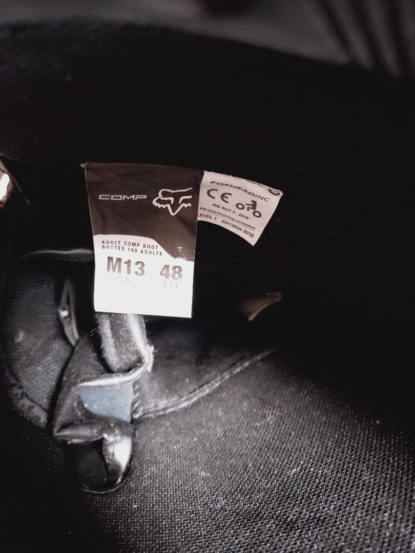 Fox Comp バイクブーツ ブラック　サイズM13　２回のみ使用
