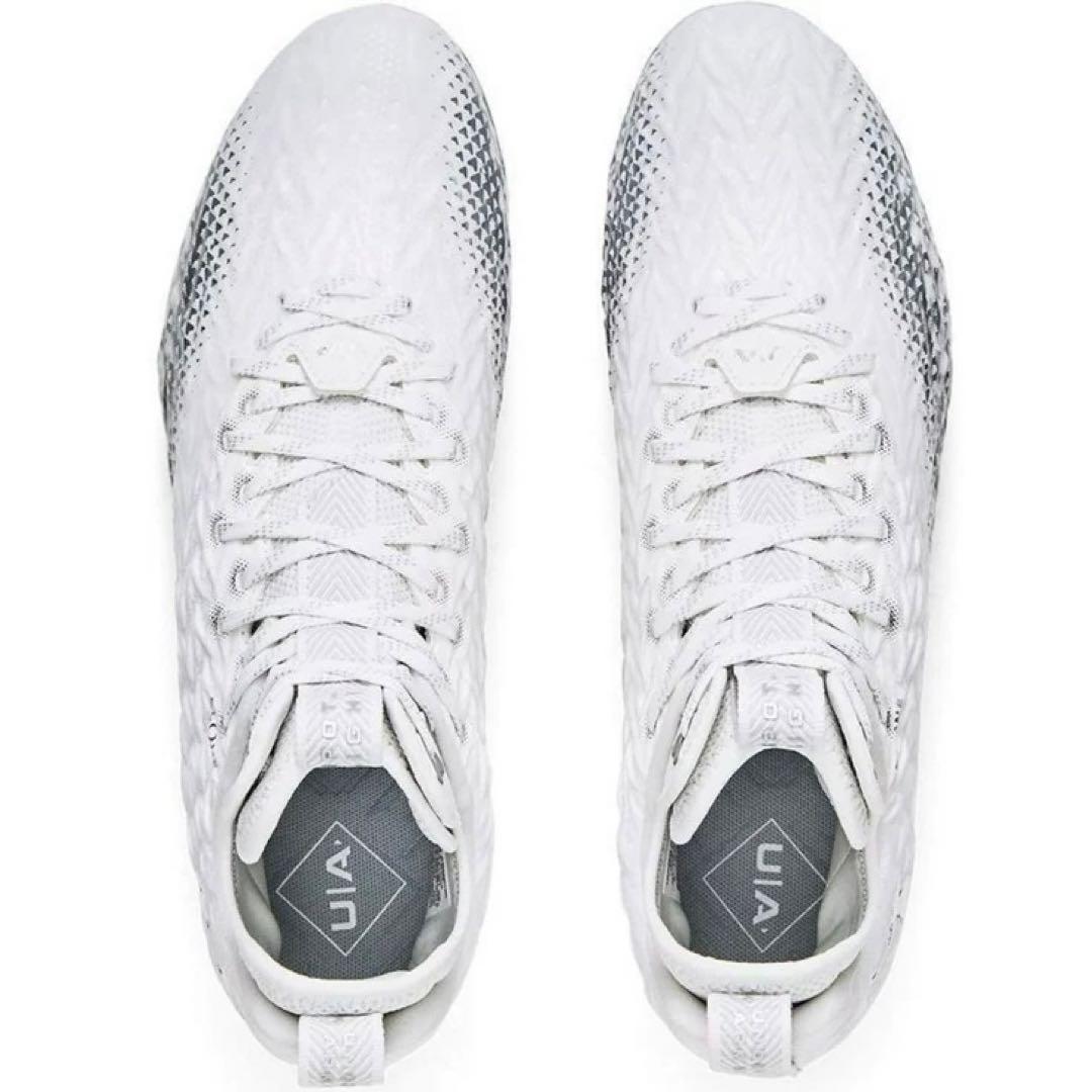 アンダーアーマー 28.5 スポットライト アメフト スパイク シューズ 白 靴