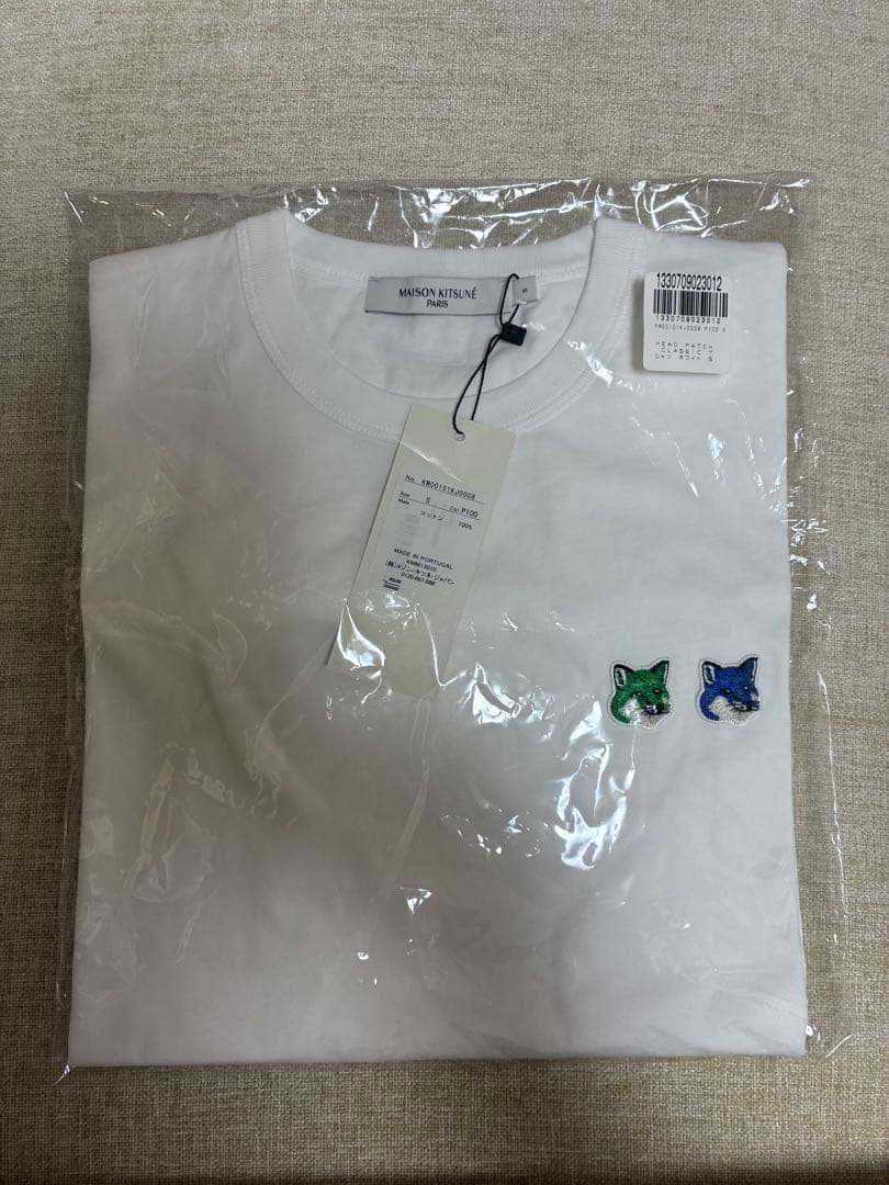 【新品未使用】メゾンキツネ　ホワイト Tシャツ S