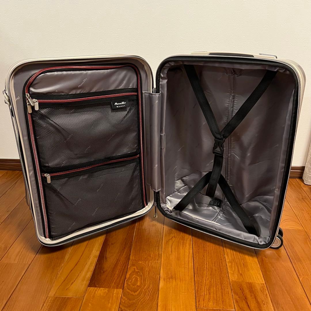 【美品】スーツケース 40L〜45L Sサイズ フロントオープン アルファスカイ