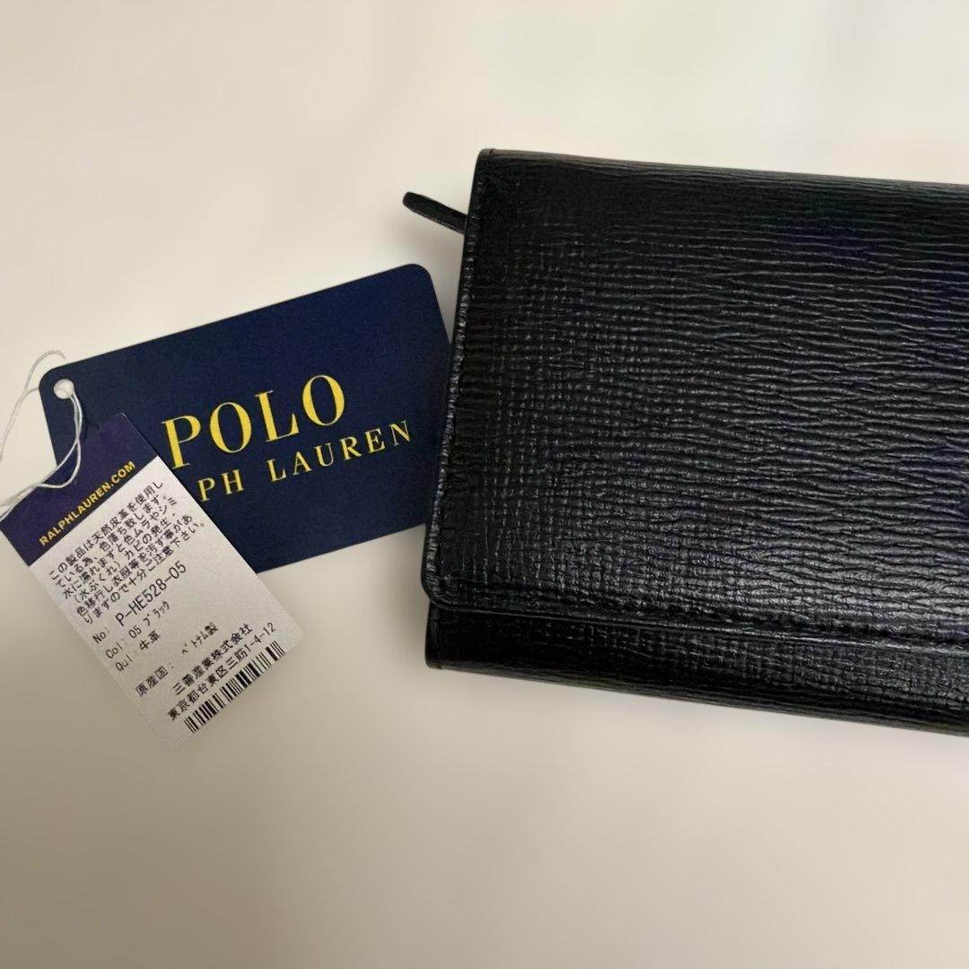 ポロ・ラルフ・ローレン ブラック二つ折り財布　　財布　黒