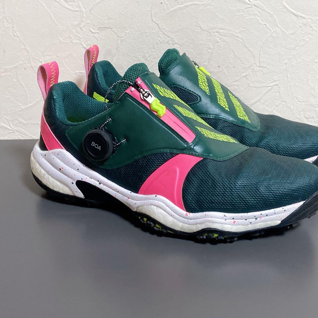 アディダス　ゴルフシューズ　コードカオス　グリーン　ピンク