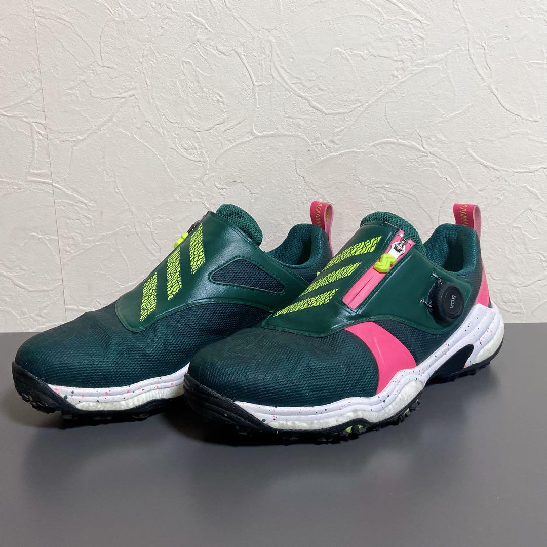 アディダス　ゴルフシューズ　コードカオス　グリーン　ピンク