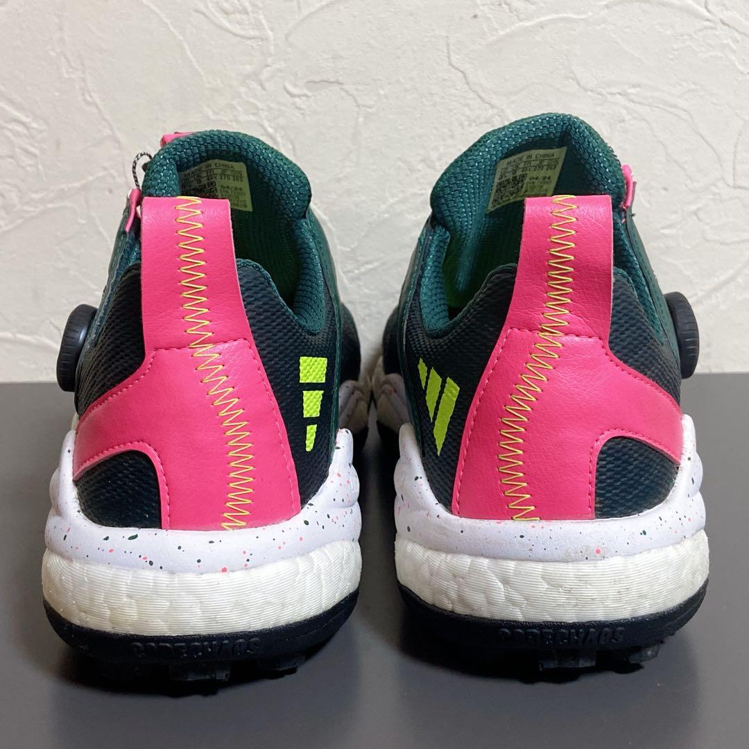 アディダス　ゴルフシューズ　コードカオス　グリーン　ピンク