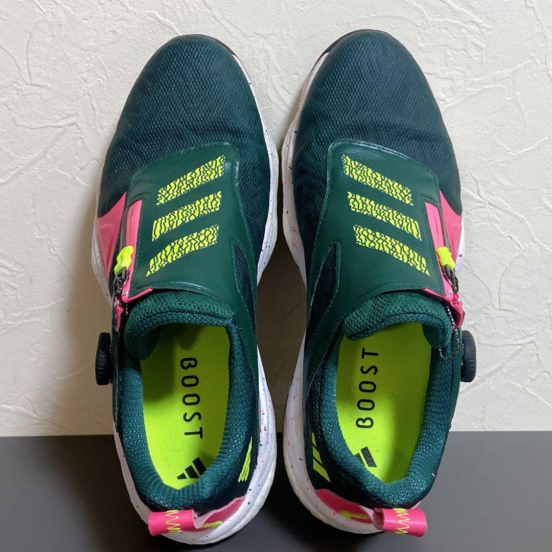 アディダス　ゴルフシューズ　コードカオス　グリーン　ピンク