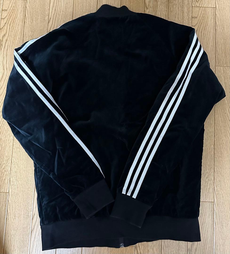 ネコ11 adidas ベロアジャケット ブラック S/M