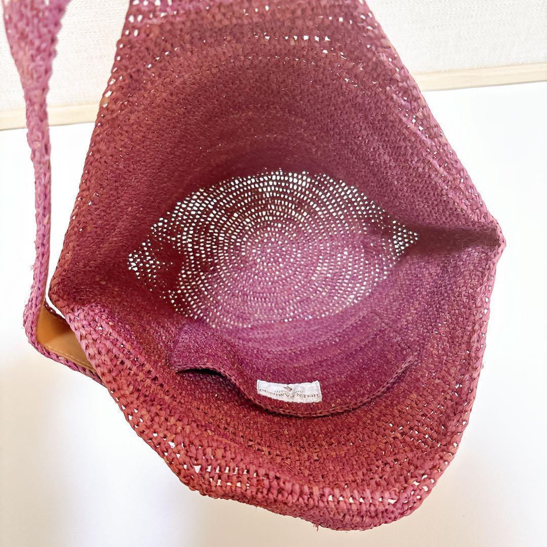 美品☆ヘレンカミンスキー CARILLO ラフィア ワンショルダーバッグ かご