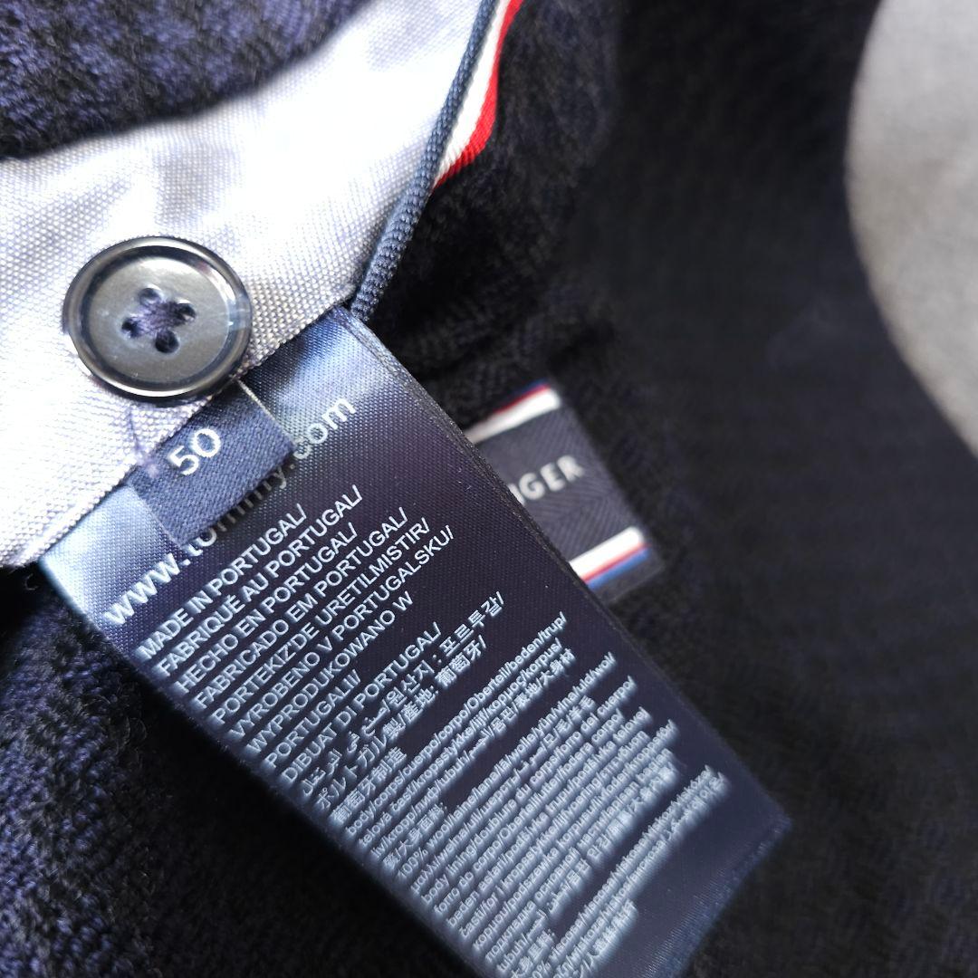 【トミーヒルフィガー】人気ロゴエンブレム 紺ブレザー ジャケットXL 金ボタン