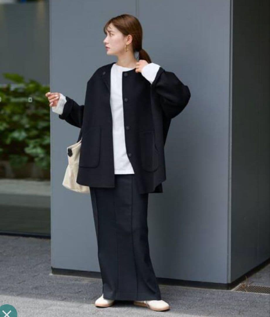 新品FRAMeWORKハミルトンリバークルーネックコートスピックアンドスパン