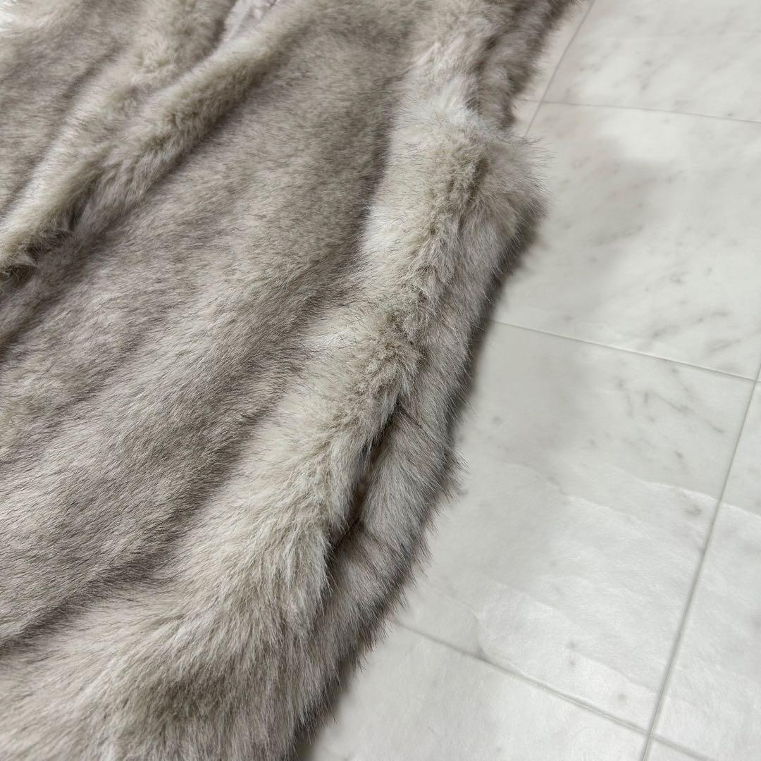 美品✨anuans アニュアンス ショートファーベスト GREY BEIGE