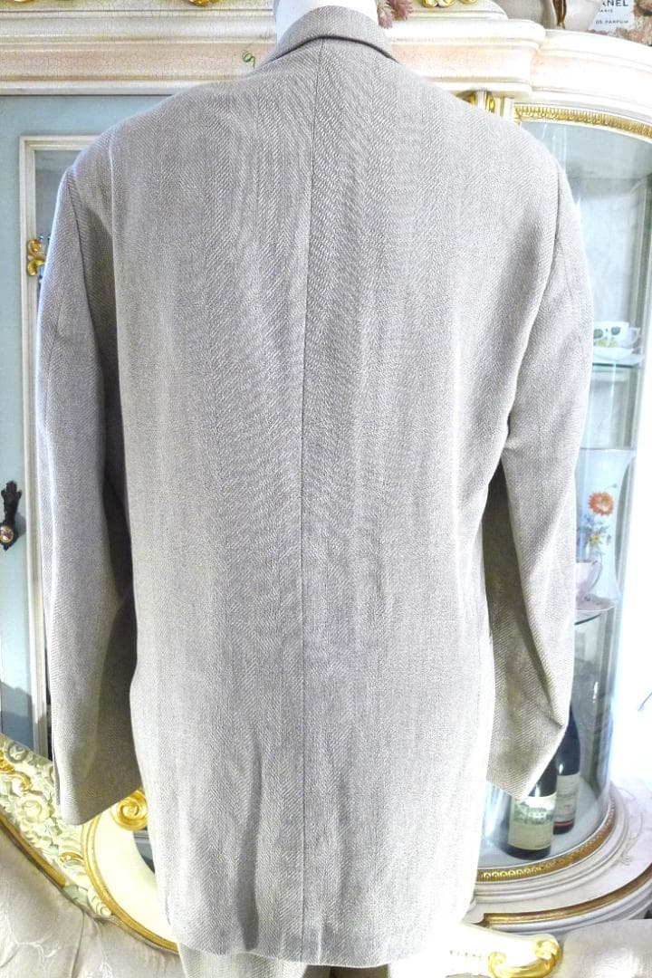 メンズ●【Gフェレ】イタリア製 ダークアイボリーウールシルクスーツ美品●