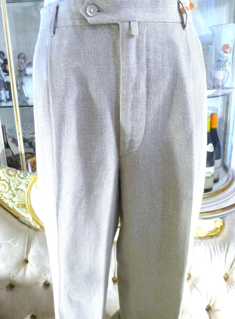 メンズ●【Gフェレ】イタリア製 ダークアイボリーウールシルクスーツ美品●