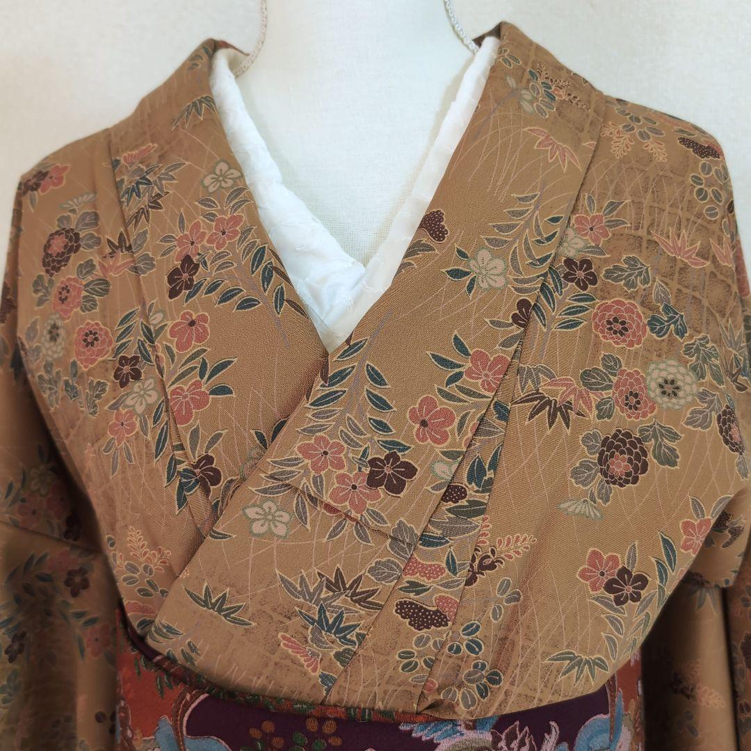 【三花】美品　東レシルック　東洋和装　袷　洗える着物　リユース