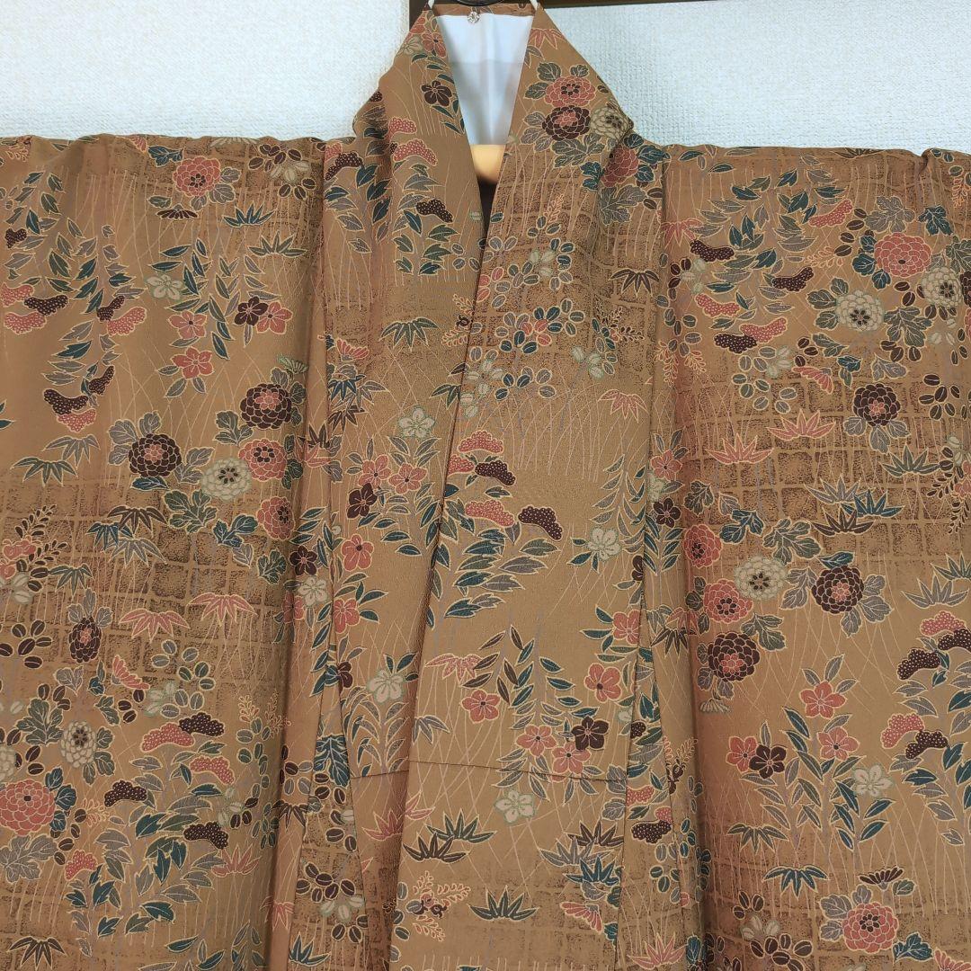 【三花】美品　東レシルック　東洋和装　袷　洗える着物　リユース