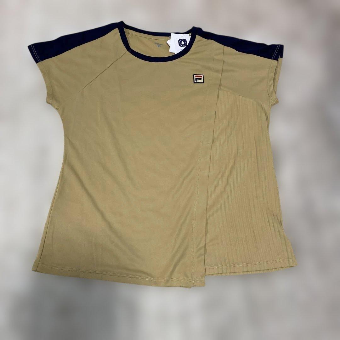 FILA プリーツスカートセットアップ ベージュ/ネイビー　Lサイズ