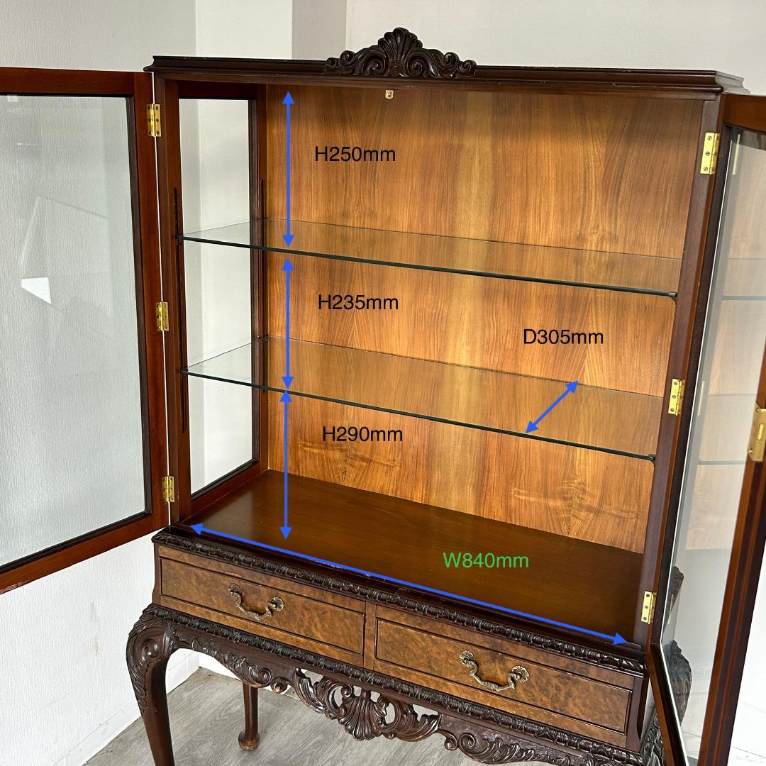 イギリス アンティーク家具 ディスプレイ キャビネット 1930年頃 775A